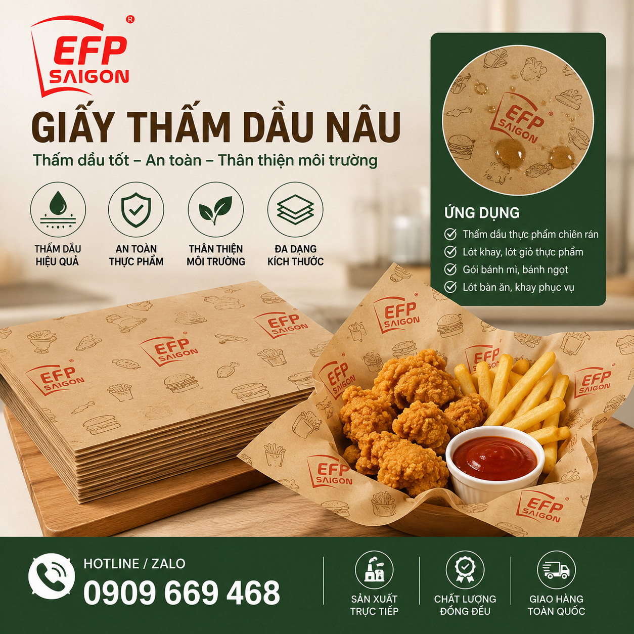 Giấy Thấm Dầu Nâu (Giấy MG Thấm Dầu)